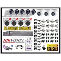 Kit 12 Cámaras Seguridad Full Hd Hikvision 04 Cámaras Audio Incorporado P2P
